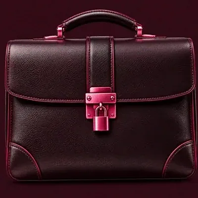 Locked leather briefcase — Run4Win